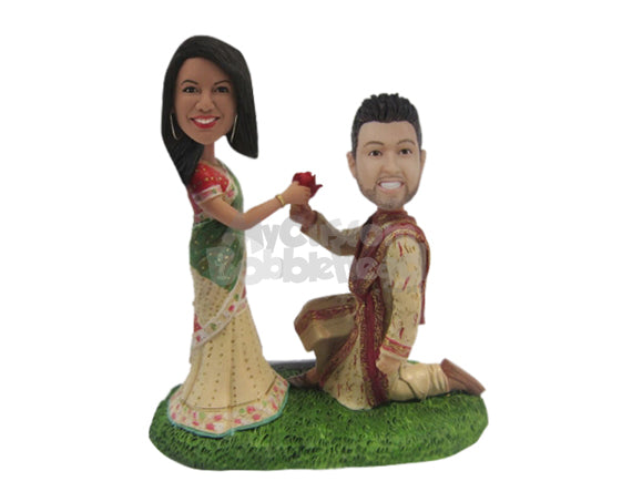 Custom Bobblehead Indian Traditional Wedding Proposal - Wedding & Couples Couple Personalized Bobblehead & Cake Topper Custom Bobblehead Indian Traditional Wedding Proposal - Wedding & Couples Couple Personalized Bobblehead & Cake Topper